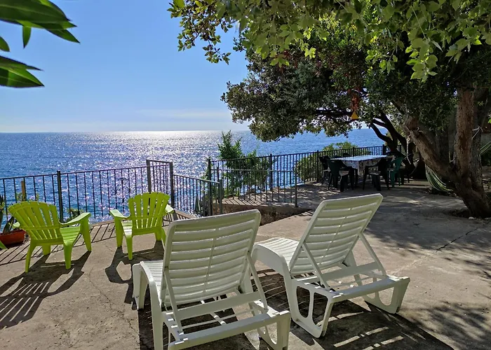 Family Seaside Holm Oak Villa With Private Rocky Beach